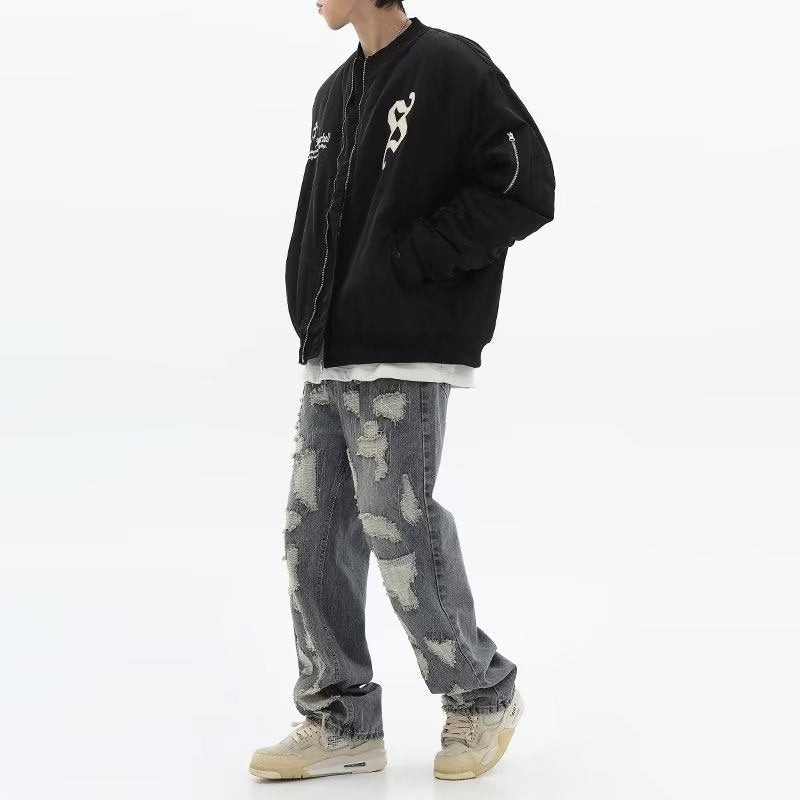 Urban Embroidery Zipper Baseball Jacket