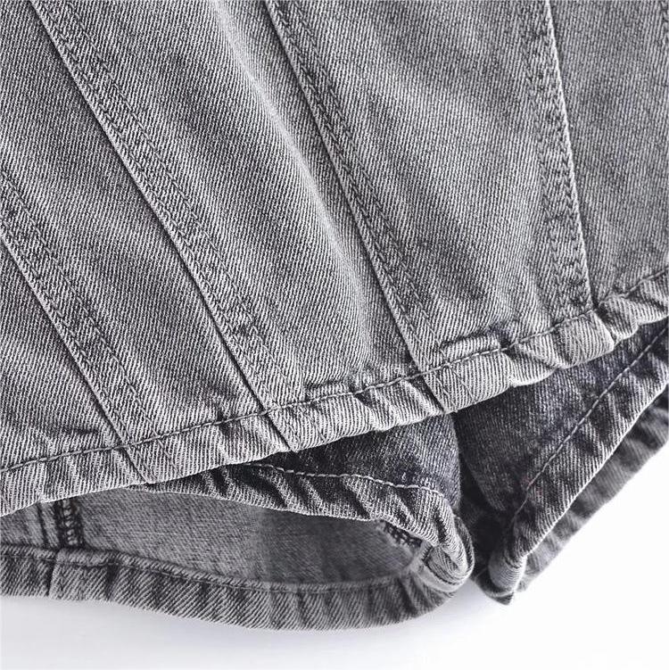 Women's Fake Two Piece Denim Shorts