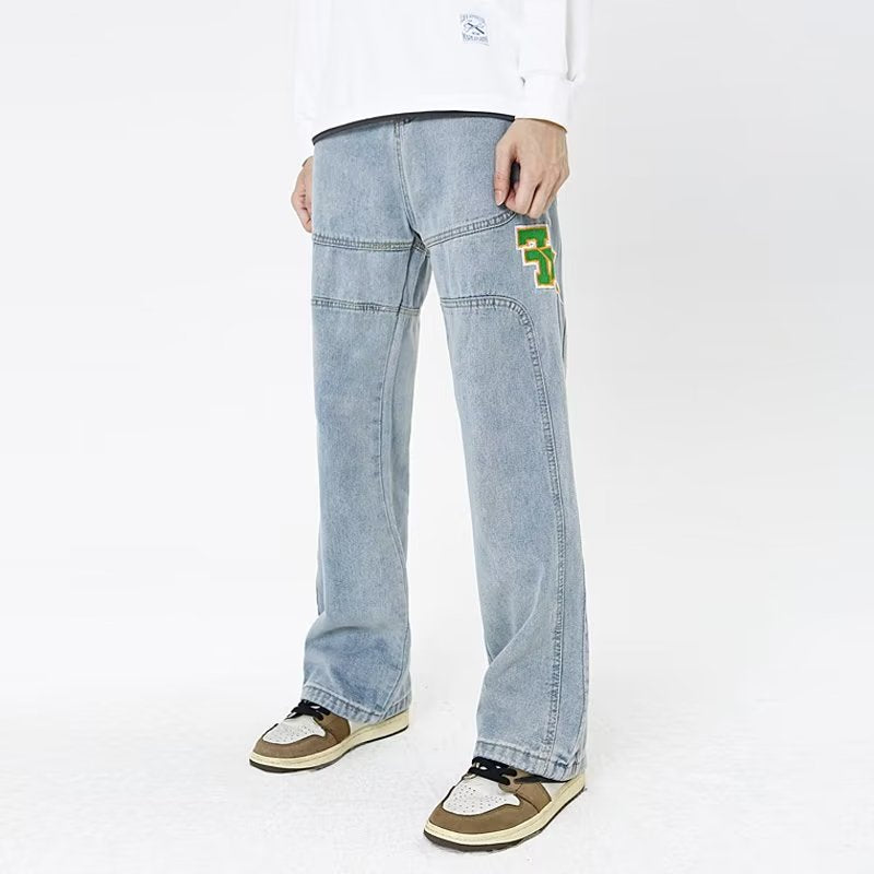 Hip Hop Letter Embroidery Jeans