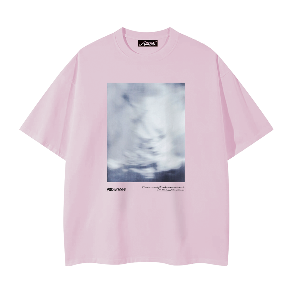 Pure Cotton 260G Blurred Landscape Print T-Shirt