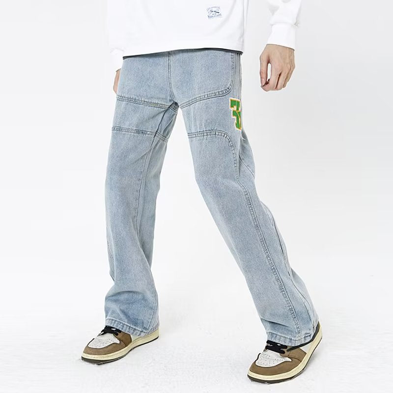 Hip Hop Letter Embroidery Jeans