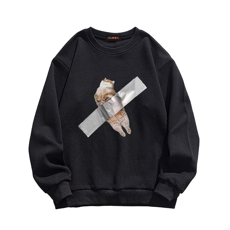 Funny Kitten Print Sweatshirt