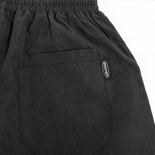 Solid Letter Embroidery Cotton Shorts