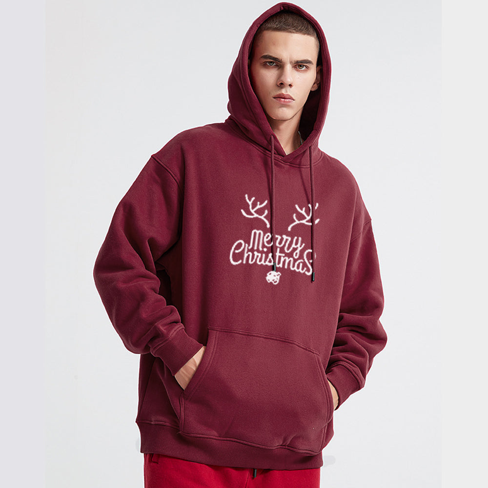 Casual Simple Drawing Of Snowflake Elk Hoodie
