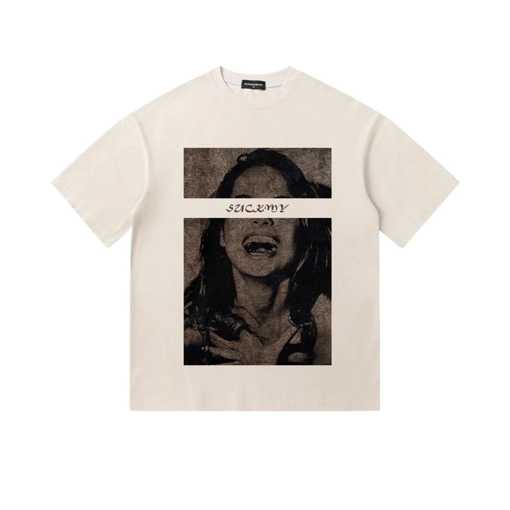 Street Philanthropist Print Oversize Short Sleeve T-Shirt Summer Loose Trend Versatile