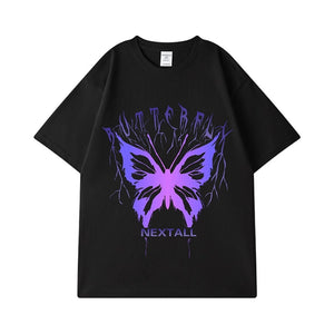 Street Philanthropist Butterfly Short Sleeve T-Shirt Men ins Trend