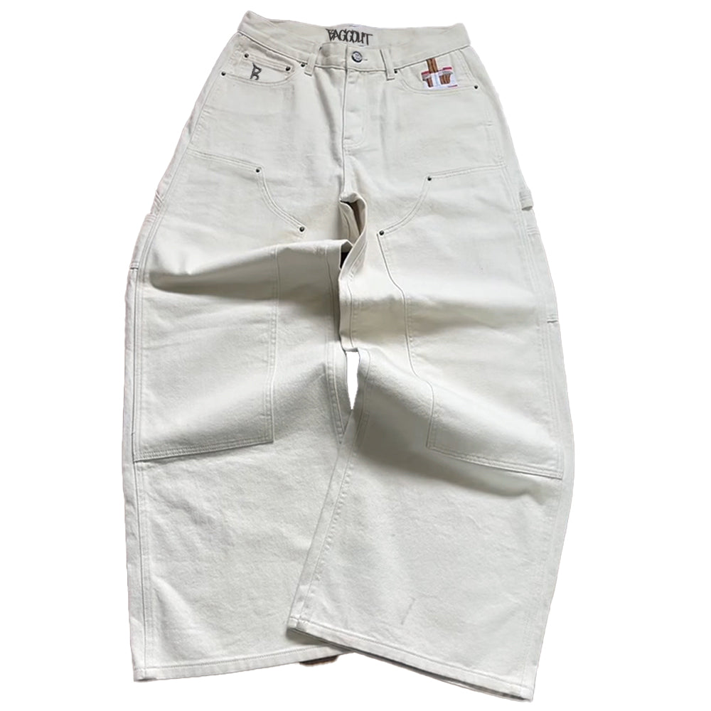 cigarette embroidered jeans BAGGOUT Cigarette Embroidery Jeans – Aoklok