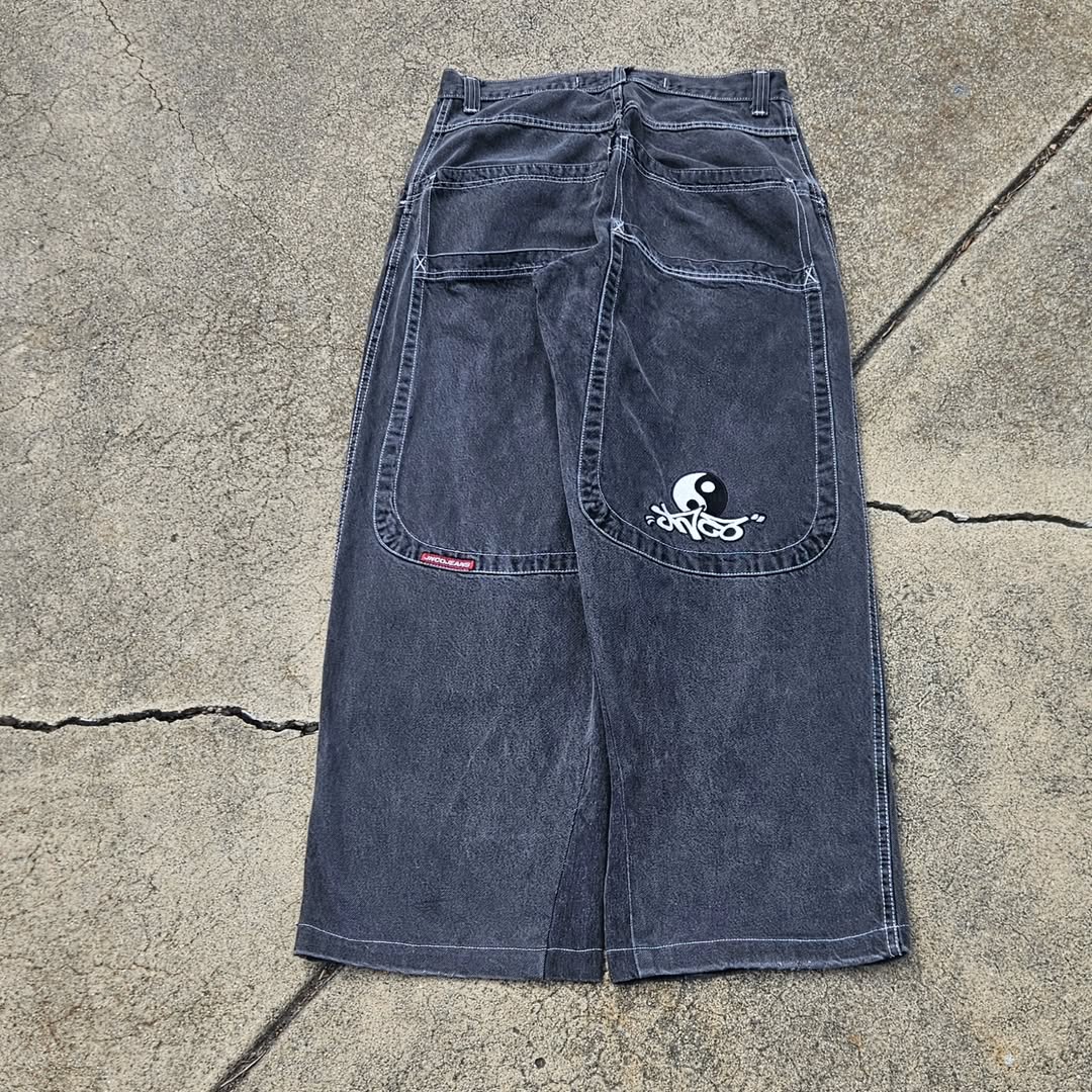 BAGGOUT American retro Yin Yangs print jeans