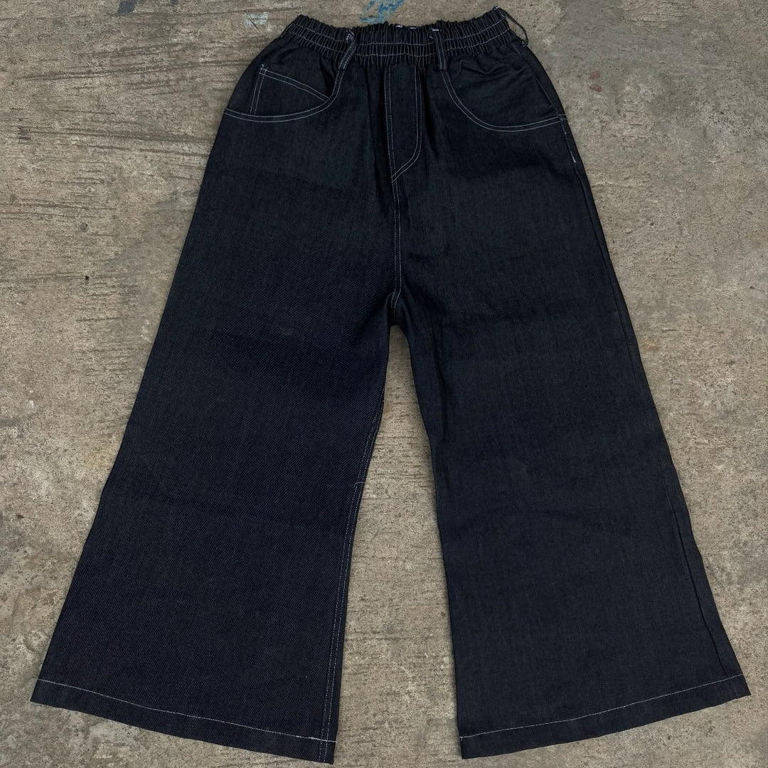 BAGGOUT Orangutan print black jeans casual wide-leg slacks