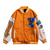 Cartoon Bear Jacquard Flocked Varsity Jacket