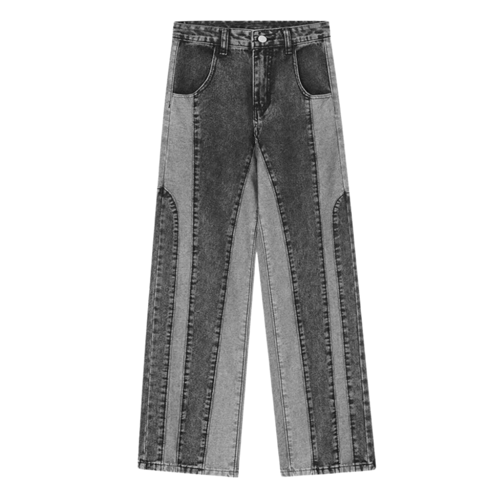 Retro Patchwork Design Jeans