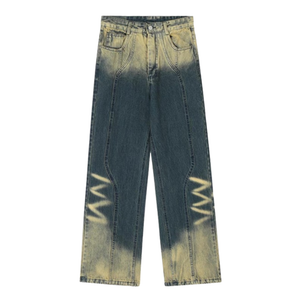 Gradient Tie-Dye Paneled Jeans