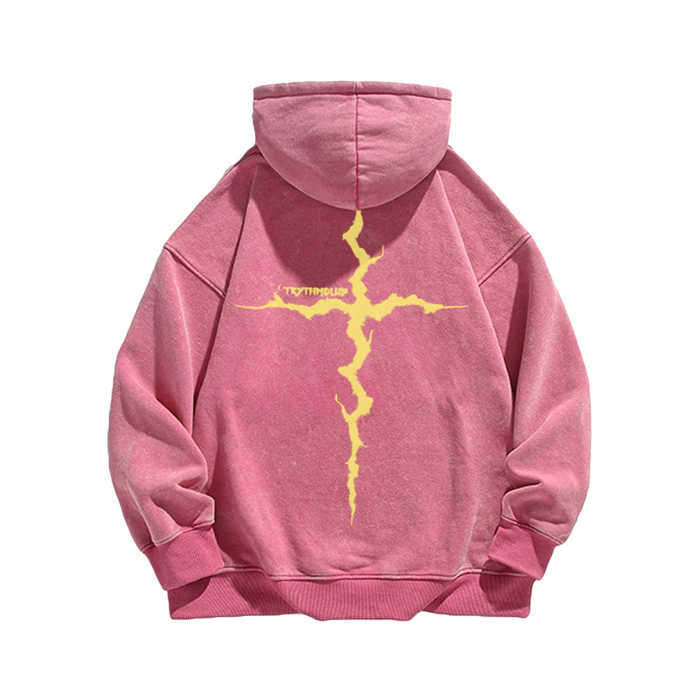 Japanese lightning Cross Washed Hoodie