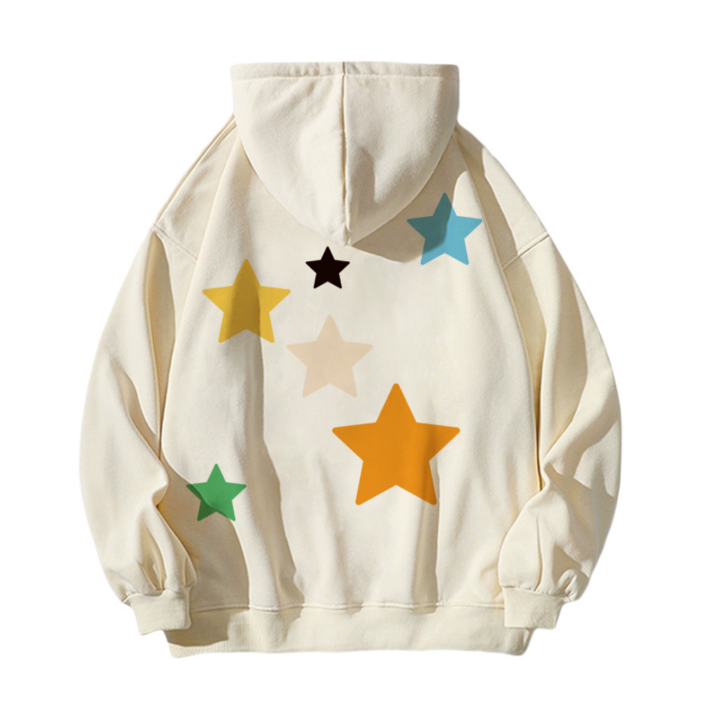 Colorful Stars Couple Cotton Hoodie