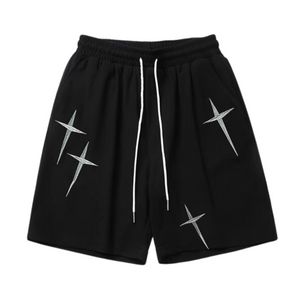 Casual Star Embroidery Drawstring Shorts