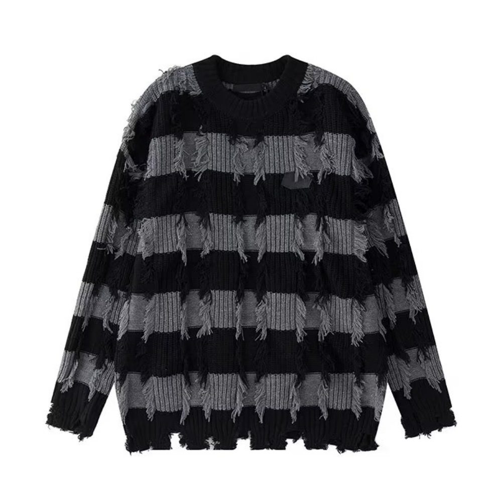 High Street Striped Fringed Sweater