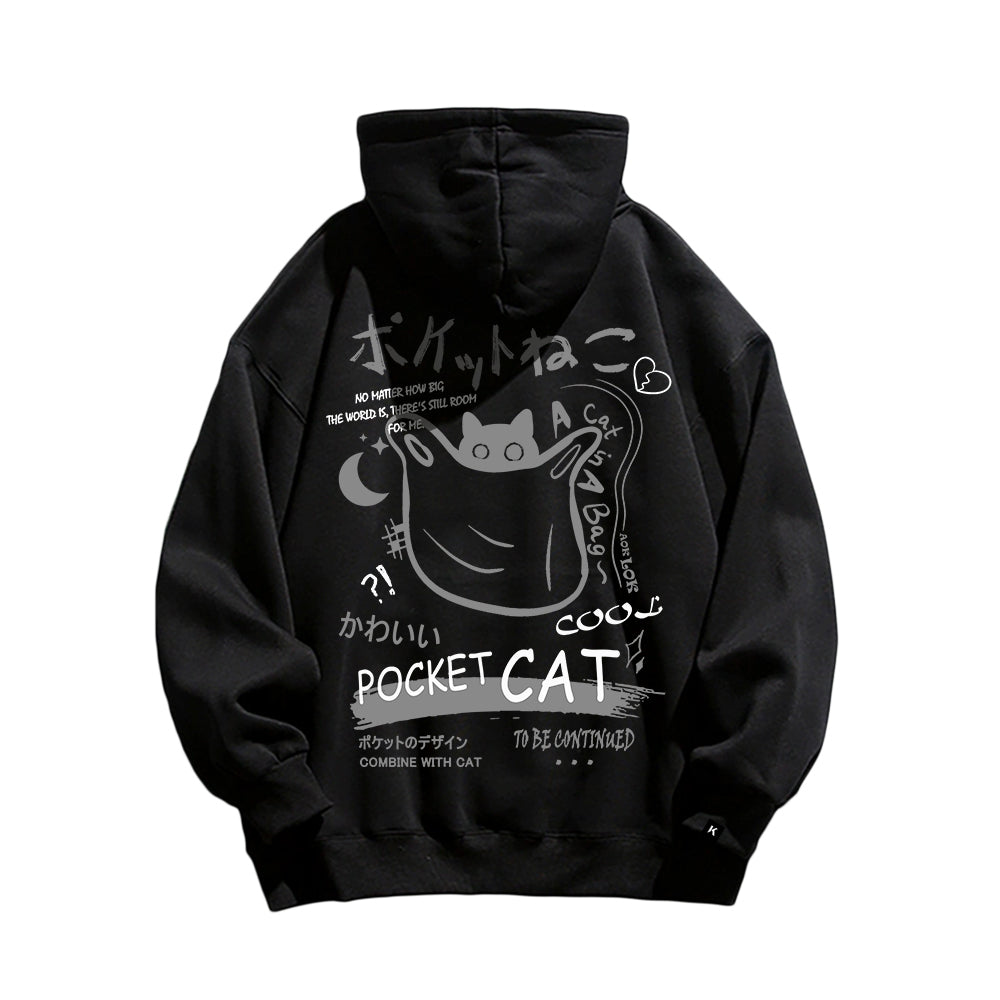 Retro Animation Cat Graphic Hoodie