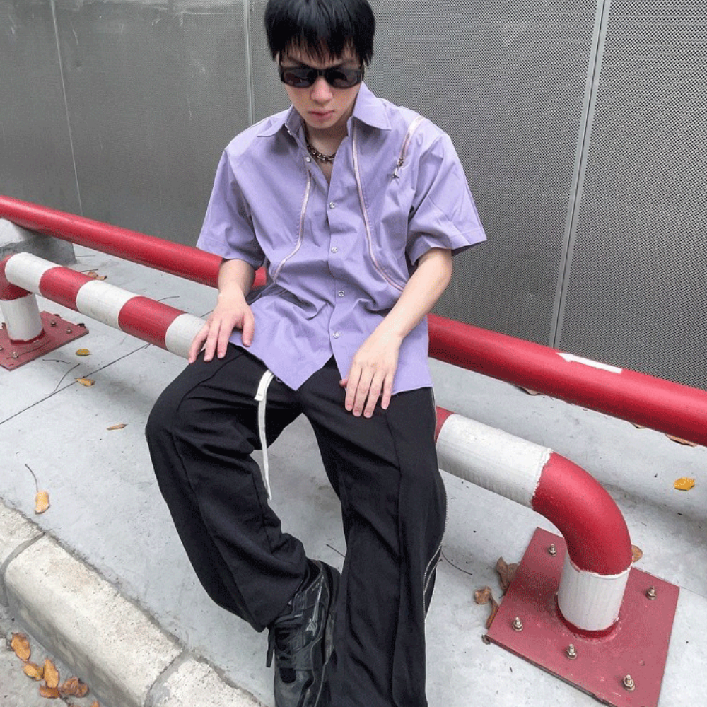 High Street Metal Zip Shirt