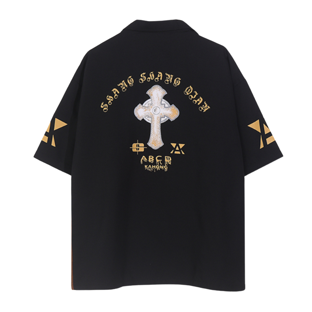 Japanese Spliced Printed Shirt