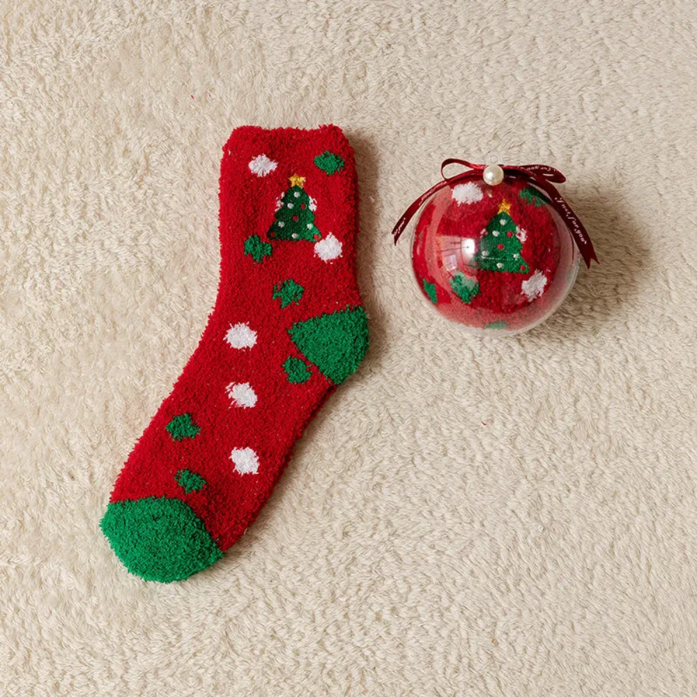 Contrast Color Coral Fleece Socks