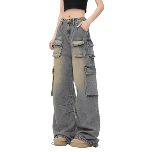 Women's High Street Trendy Distressed Cargo Pants