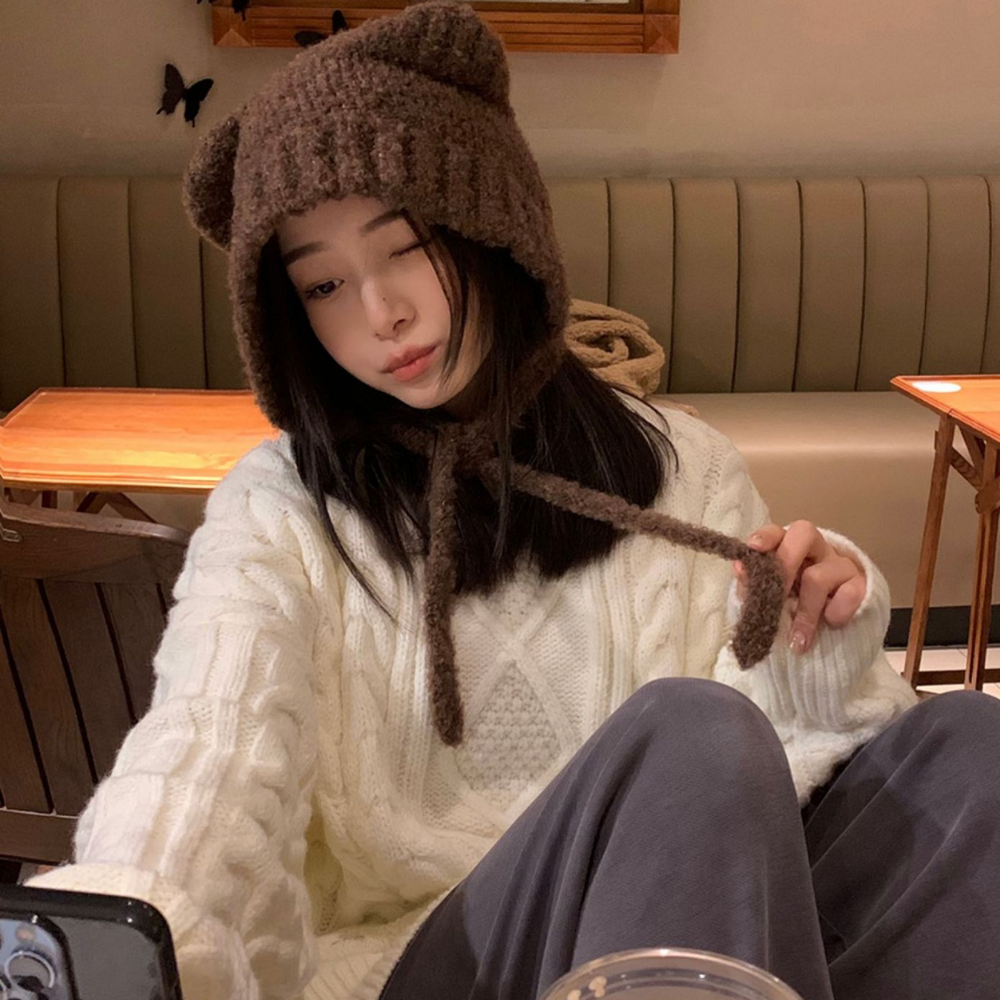 Cute Bear Knitted Hat