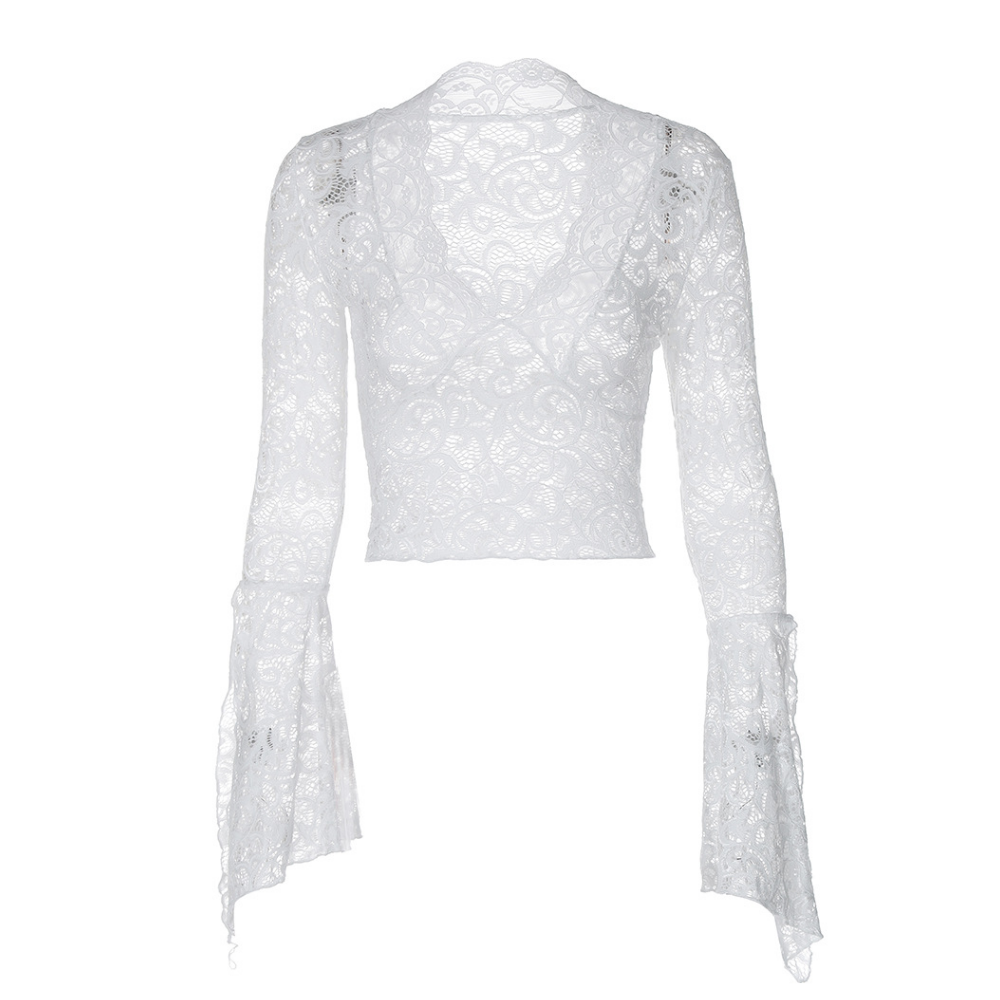 Women's Lace See-through Long Sleeve