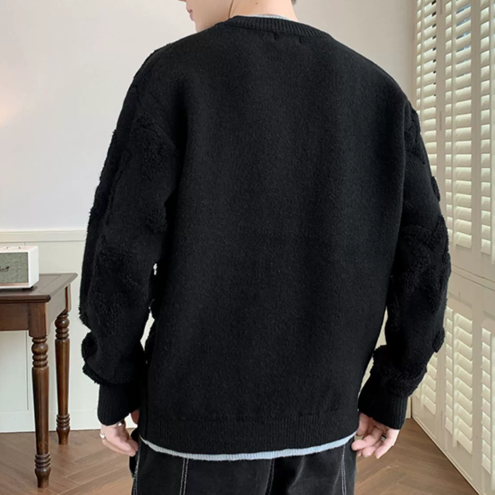 Thickened Star Bottom Flower Sweater