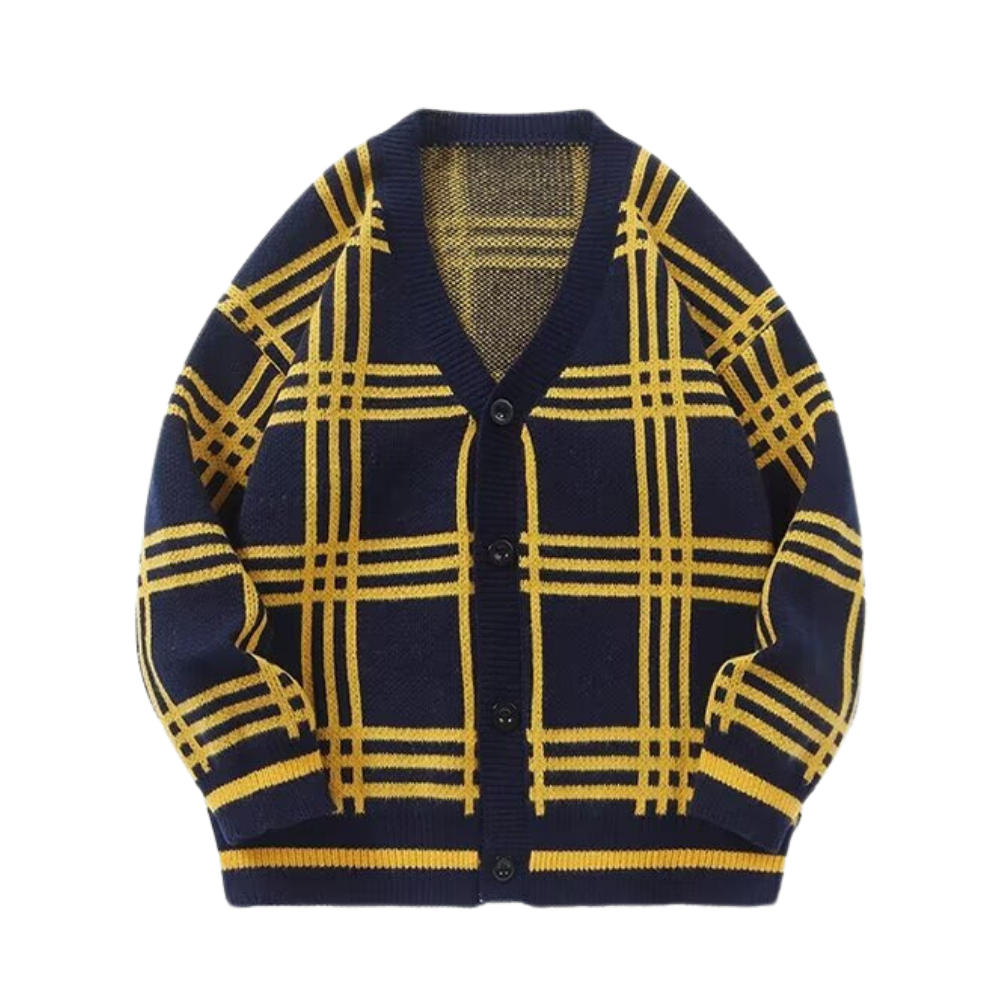 Classic Plaid Knit Cardigan