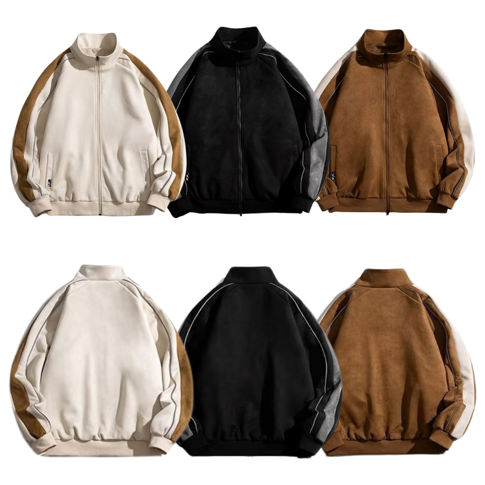 Outdoor Suede Reflective Stripe Jacket
