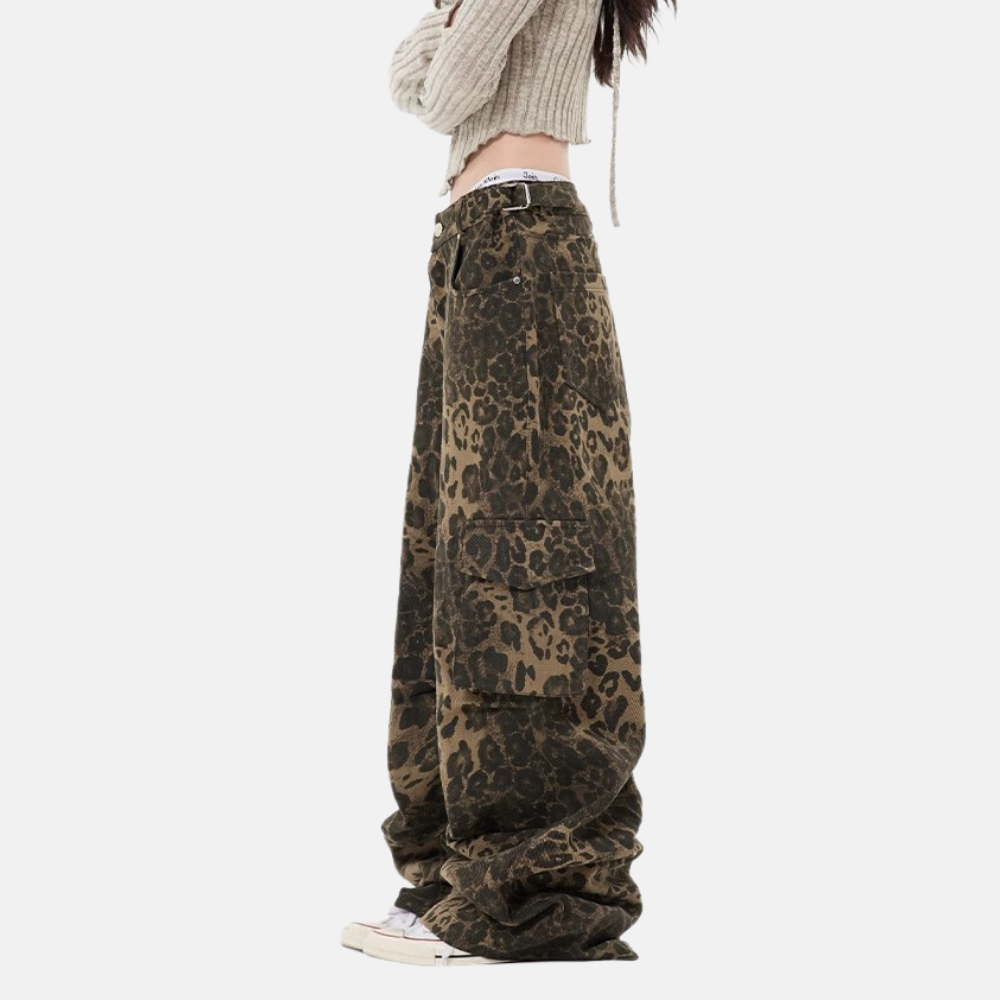 High Street Leopard Cargo Pants