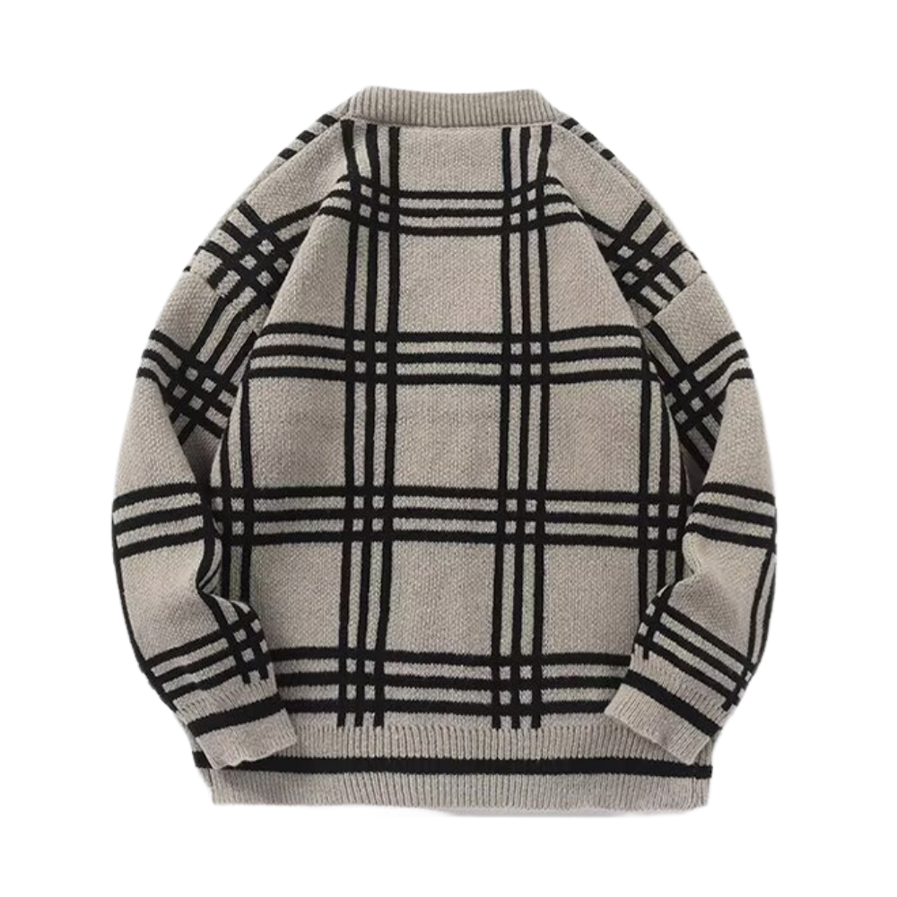 Classic Plaid Knit Cardigan