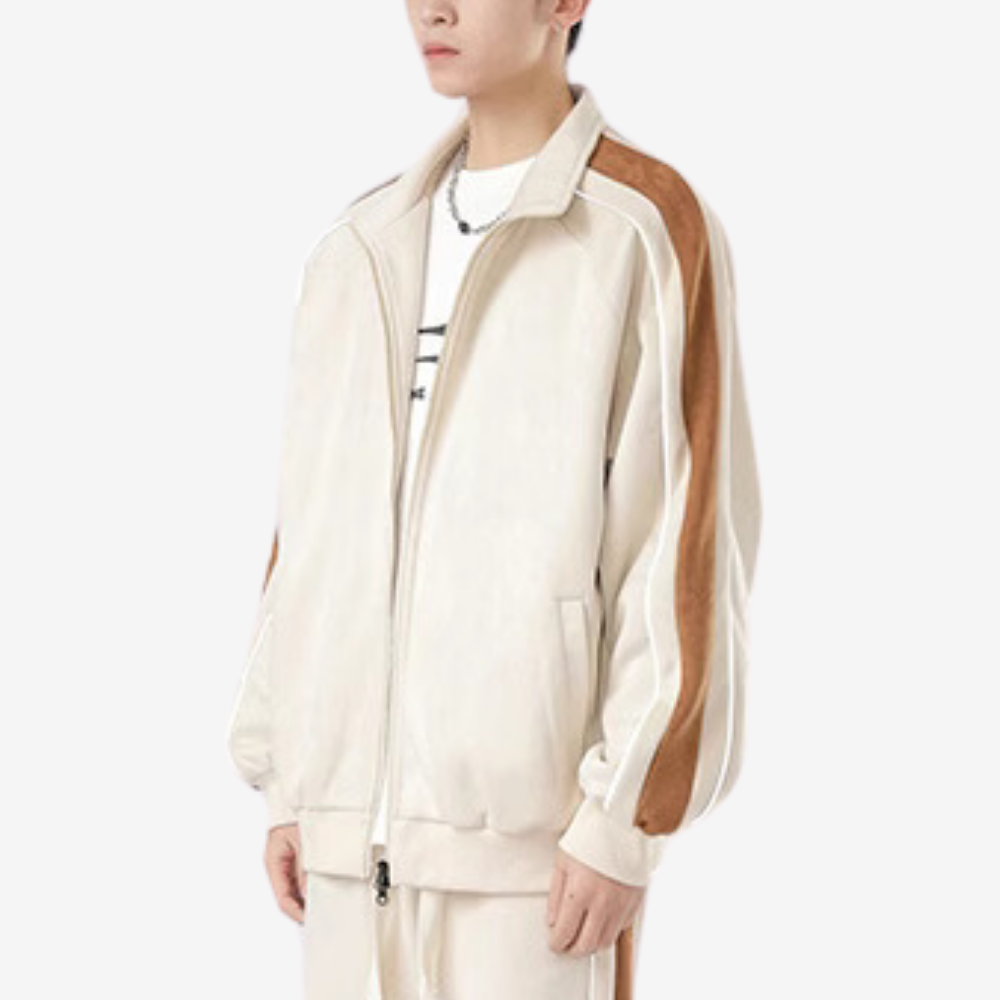Outdoor Suede Reflective Stripe Jacket