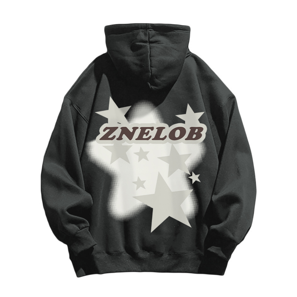 Stars Print Cotton Hoodie