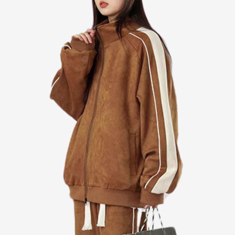 Outdoor Suede Reflective Stripe Jacket