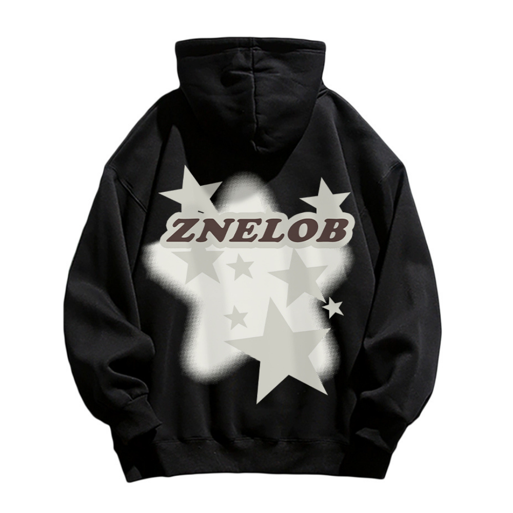 Stars Print Cotton Hoodie