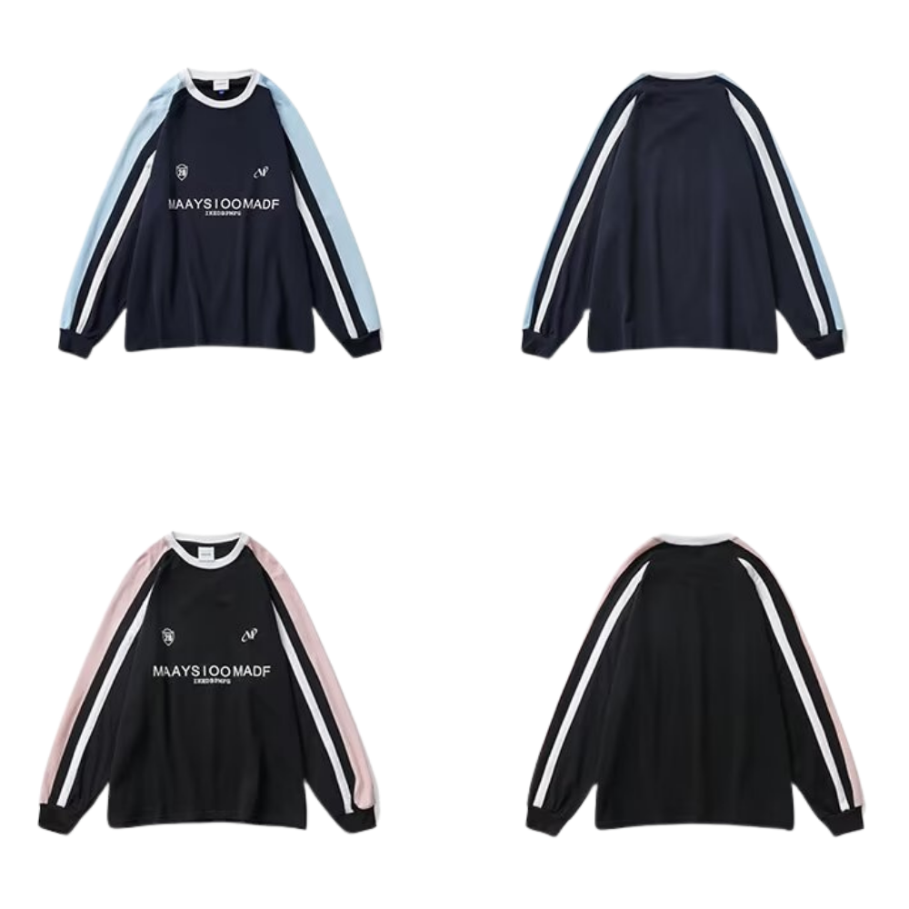 Japanese Contrasting Ribbon Sweatshirt