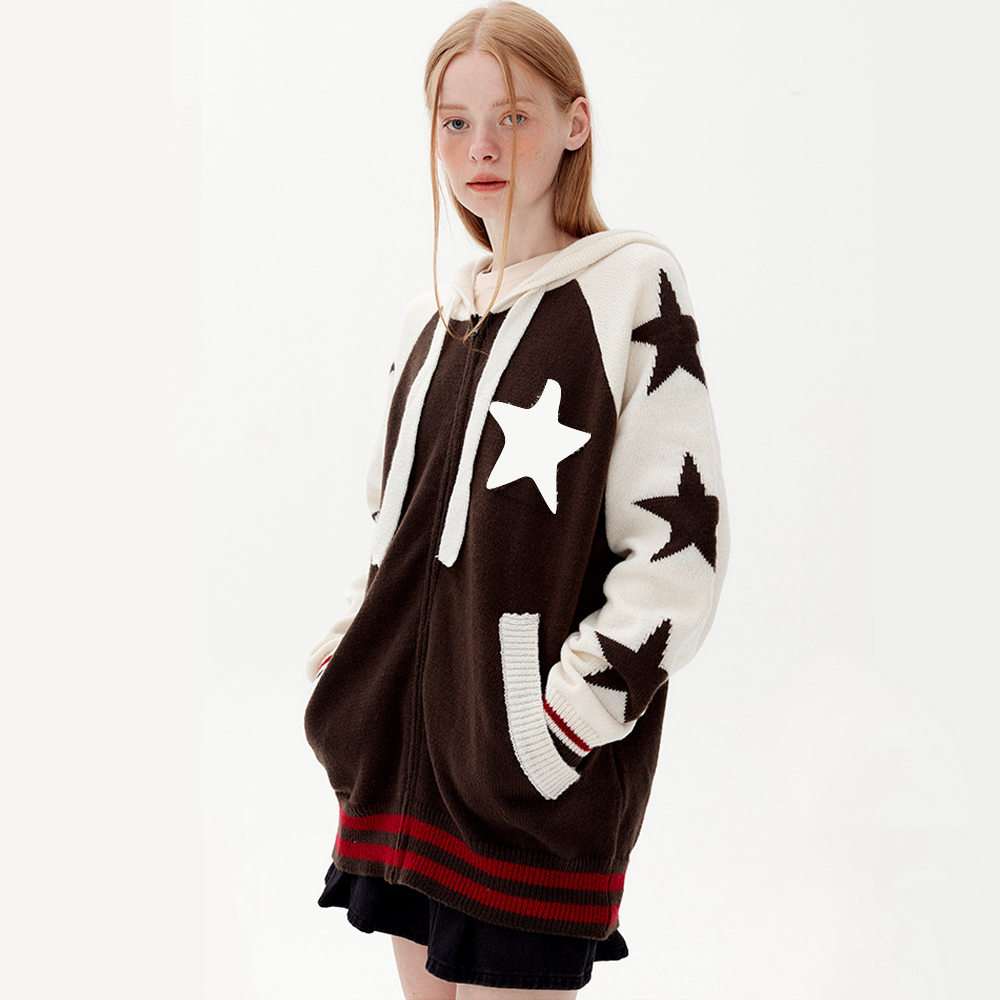 American Retro Stars Cardigan Hoodies