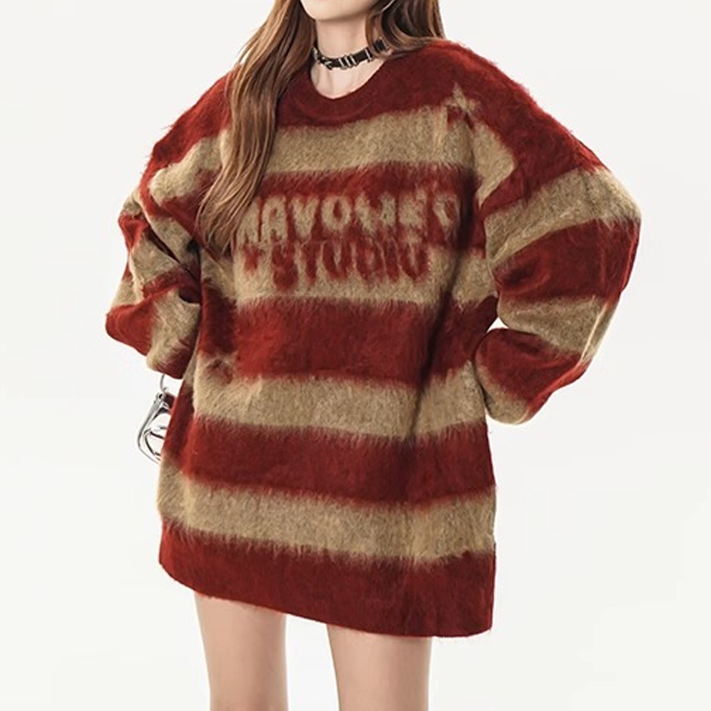 Vintage Striped Mink Sweater