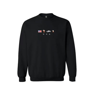 Embroidered Sweatshirt with USA Icons