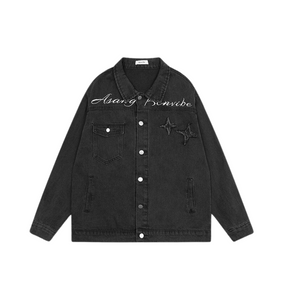 Retro Embroidery Stars Denim Jacket