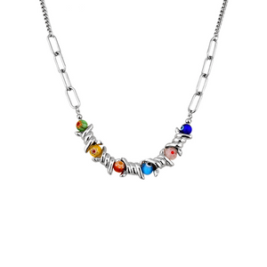 Street Color Glass Bead Necklace