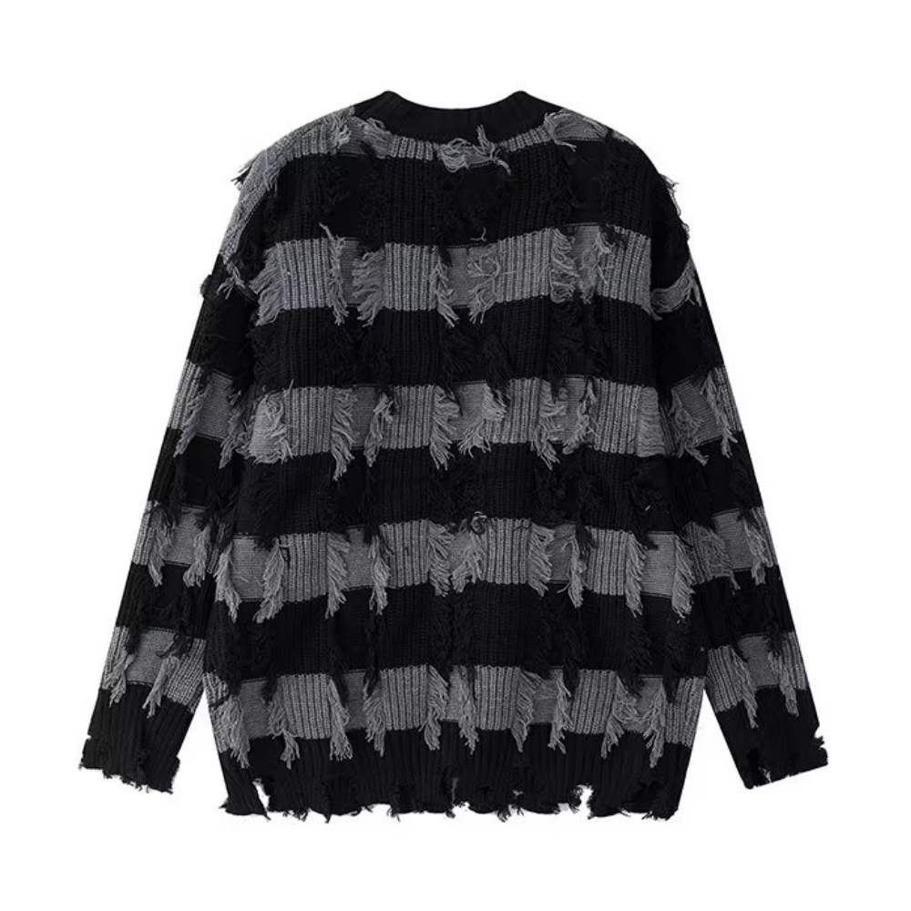 High Street Striped Fringed Sweater