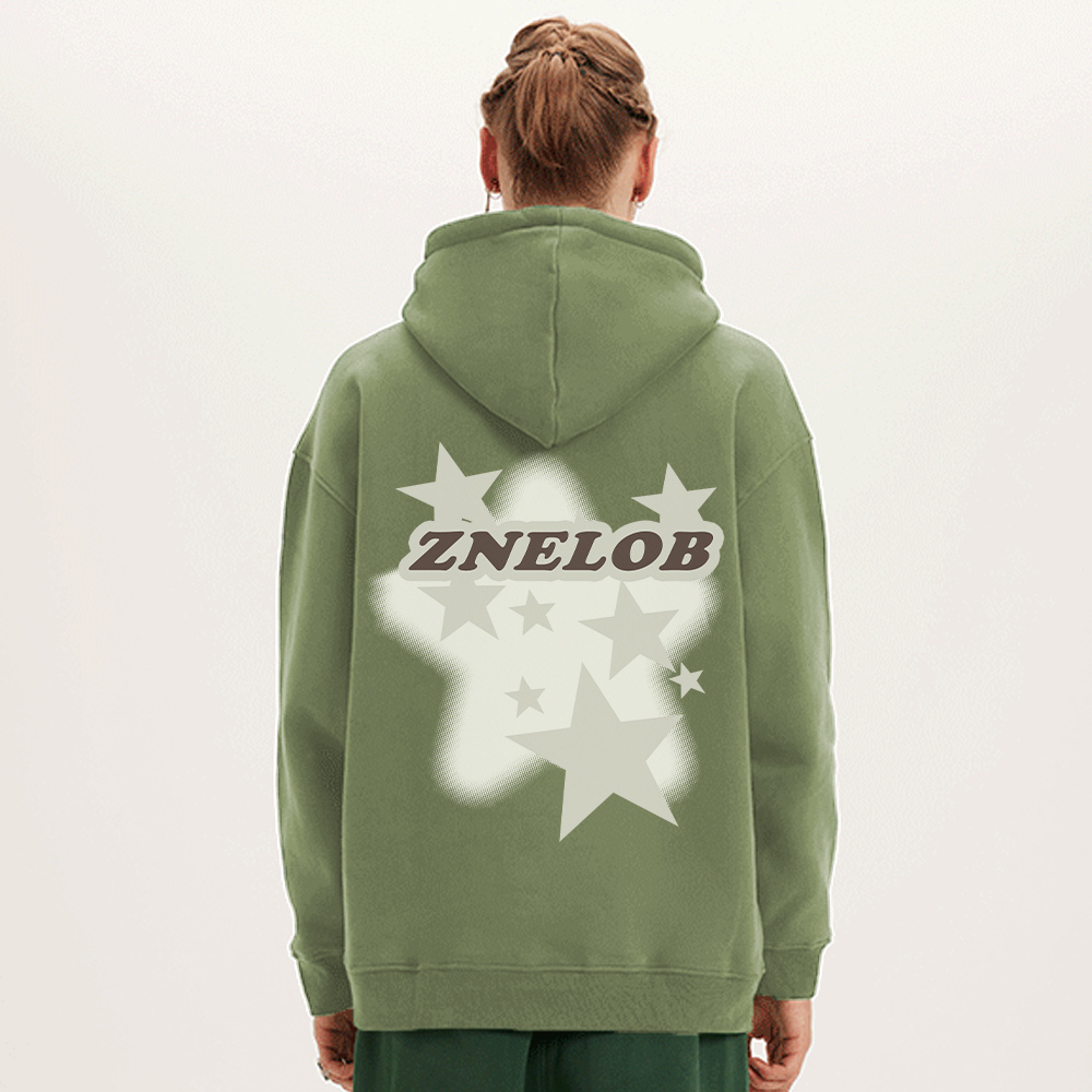Stars Print Cotton Hoodie