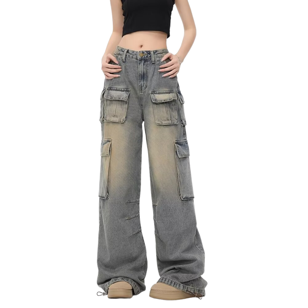 Women's High Street Trendy Distressed Cargo Pants