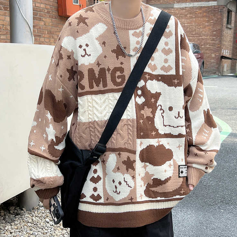 OOC' Cute Bunny Stitching Sweater