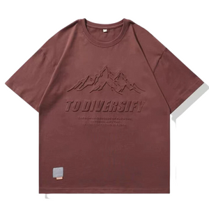 American 3D Mountain Fine Cotton Large-size T-shirt