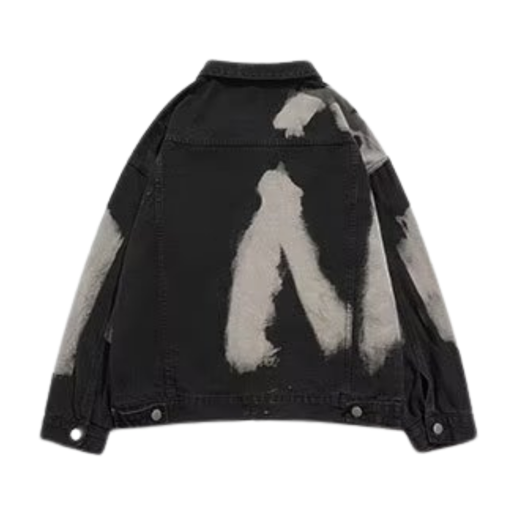 Distressed Tie-Dyed Lapel Jacket