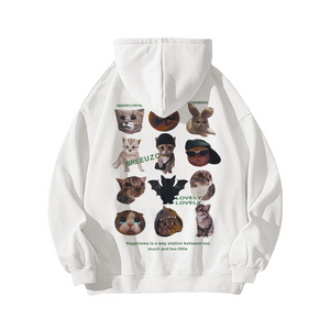 Cartoon Anime Cat Print Hoodie