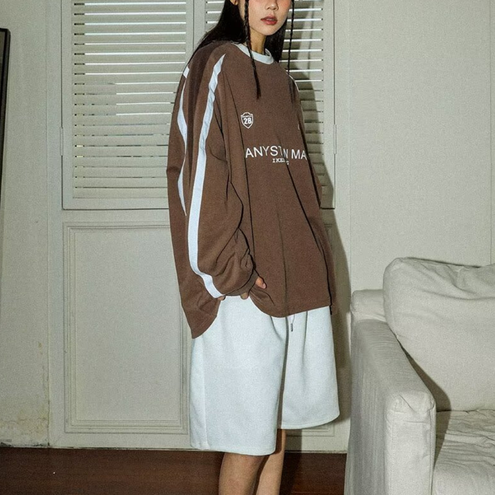 Japanese Contrasting Ribbon Sweatshirt